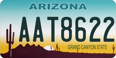 AZ license plate AAT8622