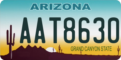 AZ license plate AAT8630