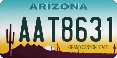 AZ license plate AAT8631