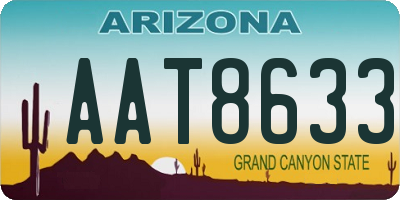 AZ license plate AAT8633