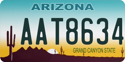 AZ license plate AAT8634