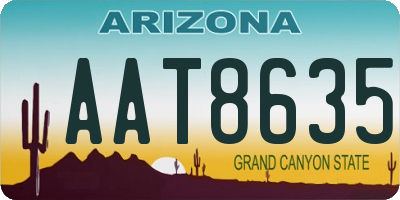 AZ license plate AAT8635