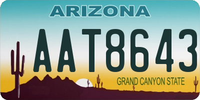 AZ license plate AAT8643