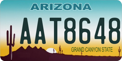 AZ license plate AAT8648