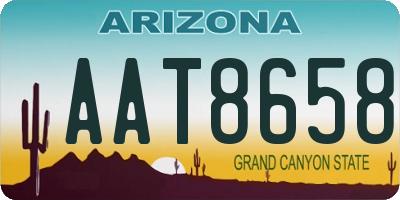 AZ license plate AAT8658