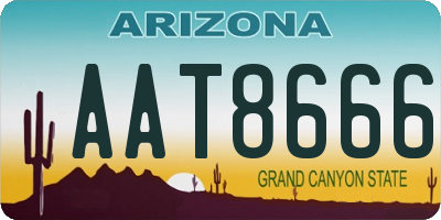 AZ license plate AAT8666