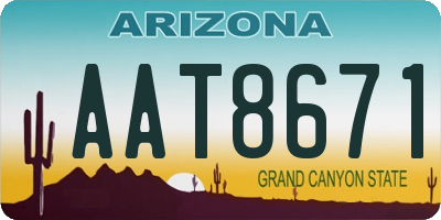 AZ license plate AAT8671