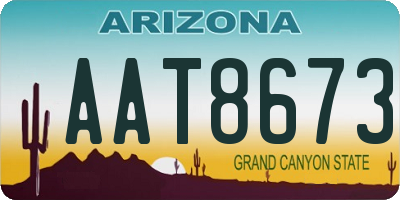 AZ license plate AAT8673