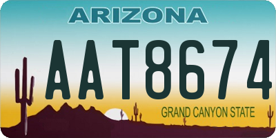 AZ license plate AAT8674