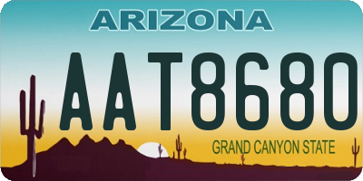 AZ license plate AAT8680