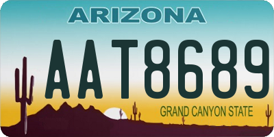 AZ license plate AAT8689