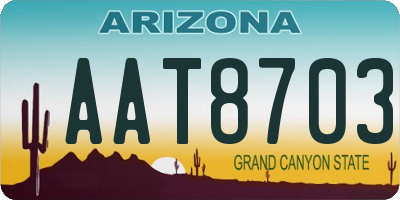 AZ license plate AAT8703