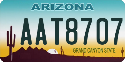 AZ license plate AAT8707