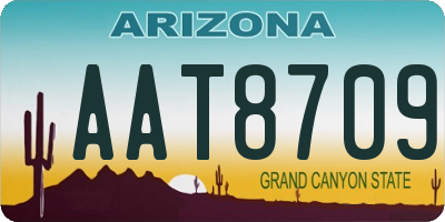 AZ license plate AAT8709