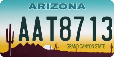 AZ license plate AAT8713