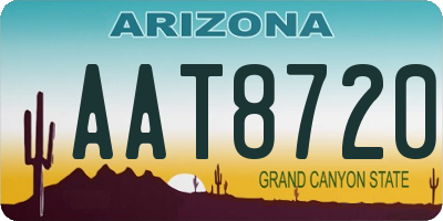 AZ license plate AAT8720