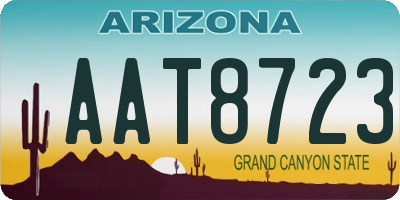 AZ license plate AAT8723