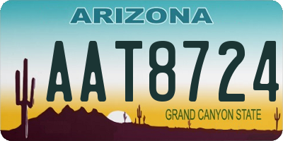 AZ license plate AAT8724