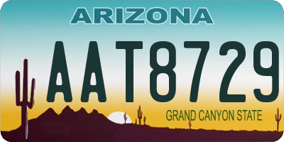 AZ license plate AAT8729