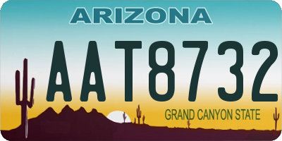 AZ license plate AAT8732