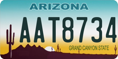 AZ license plate AAT8734