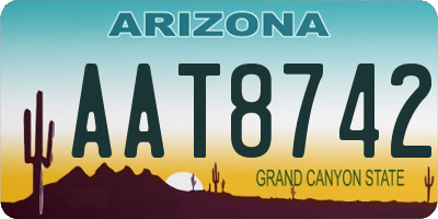 AZ license plate AAT8742