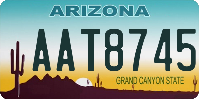 AZ license plate AAT8745