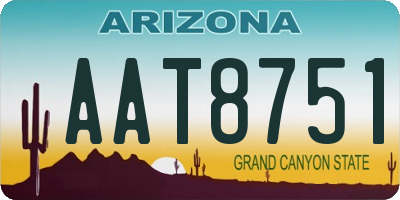AZ license plate AAT8751