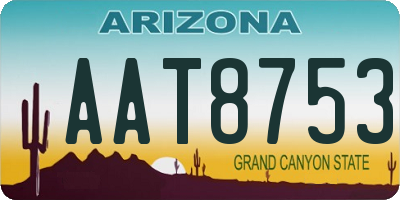 AZ license plate AAT8753