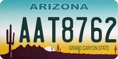 AZ license plate AAT8762