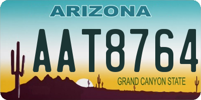 AZ license plate AAT8764