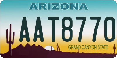 AZ license plate AAT8770