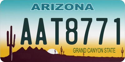 AZ license plate AAT8771