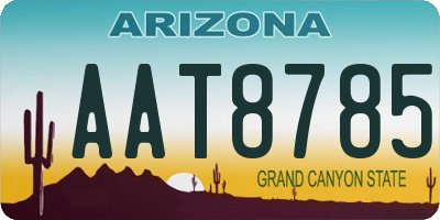 AZ license plate AAT8785