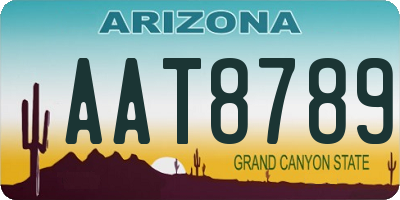 AZ license plate AAT8789