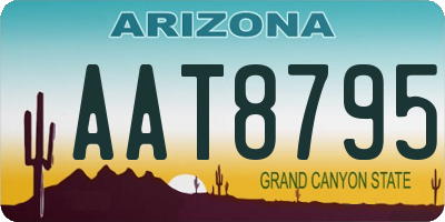 AZ license plate AAT8795