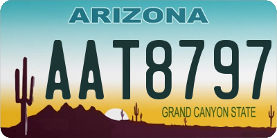 AZ license plate AAT8797