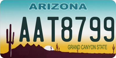 AZ license plate AAT8799