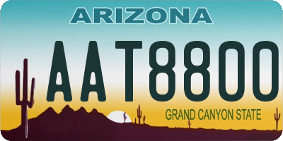 AZ license plate AAT8800