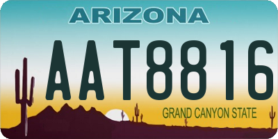 AZ license plate AAT8816