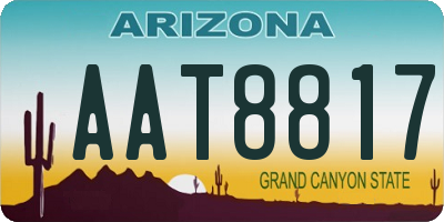 AZ license plate AAT8817