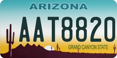 AZ license plate AAT8820