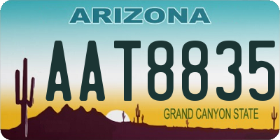 AZ license plate AAT8835