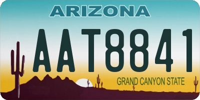 AZ license plate AAT8841