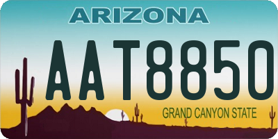 AZ license plate AAT8850