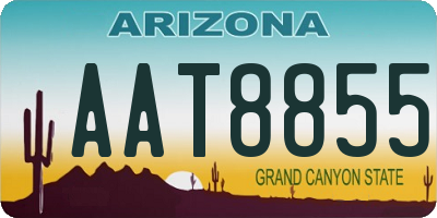 AZ license plate AAT8855