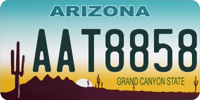 AZ license plate AAT8858