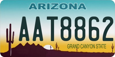 AZ license plate AAT8862