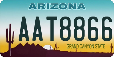 AZ license plate AAT8866