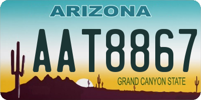 AZ license plate AAT8867